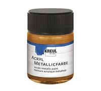 Kreul 77583 - Pintura acrílica metálica, 50 ml, cristal en bronce dorado, glamurosa pintura acrílica con efecto metálico a base de agua, cremosa opacidad, secado rápido y resistente al agua