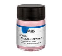 KREUL 77586 - Pintura acrílica metalizada, bote de 50 ml en oro rosa metalizado, glamurosa pintura acrílica al agua con efecto metalizado, de cobertura cremosa, secado rápido y resistente al agua