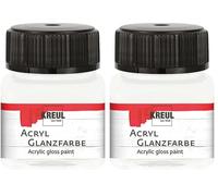 KREUL 79201 - Pintura acrílica brillante, tarro de 20 ml en blanco, pintura acrílica lisa brillante para colorear y hacer manualidades, a base de agua, resistente a la saliva, de secado rápido y opaca