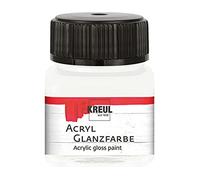 KREUL 79201 - Pintura acrílica brillante, tarro de 20 ml en blanco, pintura acrílica lisa brillante para colorear y hacer manualidades, a base de agua, resistente a la saliva, de secado rápido y opaca