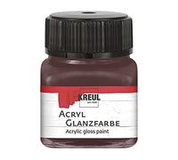 KREUL 79211 - Pintura acrílica brillante, tarro de 20 ml en marrón oscuro, pintura acrílica lisa brillante para colorear y hacer manualidades, a base de agua, resistente a la saliva