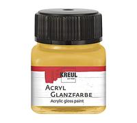 Kreul 79215 - Pintura acrílica brillante, tarro de 20 ml en dorado, pintura acrílica lisa brillante para colorear y hacer manualidades, a base de agua, resistente a la saliva, de secado rápido y opaca