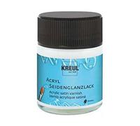 KREUL 79402-Barniz, transparente brillo seda, vidrio, base agua, barniz protector y de acabado para pinturas bien secas, resistencia limitada a la intemperie, Acrílico, 50 ml (Paquete de 1)