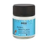 KREUL 79403 - Barniz acrílico mate al agua, vidrio 50 ml, transparente mate, barniz protector y de acabado para pintura bien seca, resistencia limitada a la intemperie, resistente a la saliva