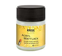 KREUL 79409 - Barniz acrílico mate a base de resina sintética, 50 ml de vidrio, transparente mate, barniz protector y de recubrimiento para pinturas secas, apto para interiores y exteriores