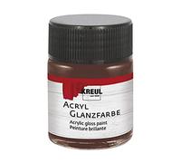 KREUL 79511-Pintura, Tarro de 50 ml en marrón Oscuro, Pintura acrílica Lisa Brillante para Colorear y Hacer Manualidades, a Base de Agua, Resistente a la Saliva, Dark Brown, 50