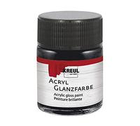 KREUL 79512 - Pintura acrílica brillante, tarro de 50 ml en negro, pintura acrílica lisa brillante para colorear y hacer manualidades, a base de agua, resistente a la saliva, de secado rápido y opaca