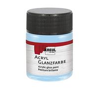 KREUL 79522 - Pintura acrílica brillante, tarro de 50 ml en azul claro, pintura acrílica lisa brillante para pintar y hacer manualidades, a base de agua, resistente a la saliva