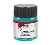 KREUL 79527 - Pintura acrílica brillante, tarro de 50 ml en turquesa, pintura acrílica lisa brillante para colorear y hacer manualidades, a base de agua, resistente a la saliva