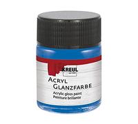 KREUL 79534 - Pintura acrílica brillante, tarro de 50 ml en azul, pintura acrílica lisa brillante para colorear y hacer manualidades, a base de agua, resistente a la saliva, de secado rápido y opaca