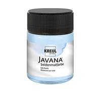 KREUL 8133-Pintura para Seda Javana en Tarro de 50 ml, Azul Cielo, Pintura al Agua Muy pigmentada y Brillante, de carácter líquido Fluido, penetra profundamente en Las Fibras, Sky Blue, 50