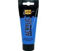KREUL 84155 - Solo Goya Acrílico, Tubo 100 ml, Azul Zafiro, Pintura acrílica cremosa y versátil en Calidad de Estudio, a Base de Agua, con Efecto Purpurina, Secado rápido