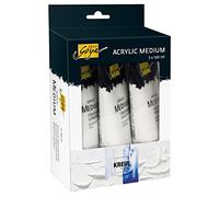 Kreul 85930 - Solo Goya Acrylic Medium Juego de 3 tubos de 100 ml de Acrylic Medium de pasta estructurada universal, pasta estructurada de arena fina y gel estructurado brillante