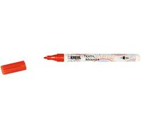 Kreul 90662 Javana Texi Mäx Sunny Fabric Paint Pen, Fine, 1 - 2 mm - Red