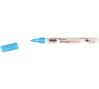 Kreul 90667 - textile marker fine, light blue, with insensitive fibre tip, line thickness approx. 1 to 2 mm, dust marker for light fabrics and textiles, wash resistant after fixation