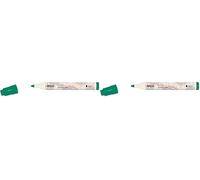 KREUL 90766 Textile Marker, Medium, Green, Line Width Approx. 2 to 4 mm, Fabric Painting Pen for Light Fabrics and Textiles, Washable after Fixation (Paquete de 2)
