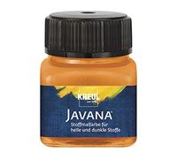 Kreul 90958 Javana-Pintura para Telas claras y oscuras, Cristal de 20 ml, Color Naranja Brillante, a Base de Agua, carácter pastoso, para sellar y Estampar, después de la fijación es Lavable