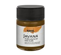 Kreul 91918 - Pintura Javana para tejidos claros, bote de 50 ml en marrón oscuro, pintura suave al agua de carácter cremoso, penetra profundamente en las fibras