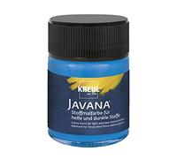 KREUL 91956 - Javana pintura para tejidos claros y oscuros, 50 ml azul cristal, color brillante a base de agua, carácter pastoso, para estampar y estarcir