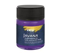 KREUL 91957 - Javana pintura para tejidos claros y oscuros, 50 ml violeta cristal, color brillante a base de agua, carácter empastado, para estampar y estarcir