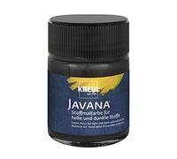 KREUL 91961 - Javana pintura para tejidos claros y oscuros, 50 ml bote negro, color brillante a base de agua, carácter pastoso, para estampar y estarcir