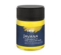 Kreul 91962 - Javana pintura para tejidos claros y oscuros, 50 ml amarillo cristal, color brillante a base de agua, carácter pastoso, para estampar y estarcir