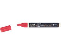 KREUL 92763 - Textile Marker Opaque Medium Red with Bullet Tip, Line Width Approx. 2 to 4 mm, Opaque Fabric Paint Pen for Designing Light and Dark Fabrics, Washable After Fixing