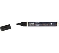 KREUL 92772 - opaque textile marker medium black with round tip, line thickness: approx. 2 - 4 mm, covering paint pen for light and dark fabrics, washable after fixing