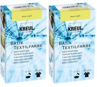 KREUL 98521 - Tinte Textil Batik Neon Light, 70 g, Color en Polvo para Batik y teñido de Textiles (Paquete de 2)