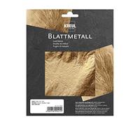 KREUL 99401 99401-Hoja, 14 x 14 cm, 6 Hojas, para Efectos metálicos de Alto Brillo, para Decorar Madera, Cristal, Papel, Lienzo, cartón, poliestireno, plástico, Cera y Mucho más, Gold