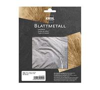 KREUL 99402-Pan de Plata, 6 Hojas, para Efectos metálicos de Alto Brillo, para Decorar Madera, Cristal, Papel, Lienzo, cartón, poliestireno, plástico y Mucho más, Color Silver, 14 x 14 cm (99402)