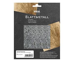 Kreul 99432 - Fine Flocked Leaf Metal for high Gloss, Metallic Effects, 1 g, Approx. 0.33 m², Silver, for Finishing Wood, Glass, Cardboard, Porcelain and Much More