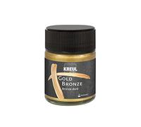 KREUL 99462-Pintura de pigmentos metálicos Dorado, 50 ml, para Efectos Brillantes de Bronce, Opaca y Resistente a la luz, para Madera, Lienzo, cartón, Piedra, cerámica, Metal y plásticos, Gold, 50