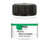 Kreul Acrylic matt, Creamy Opaque, Quick-Drying Water-Based Paint, Suitable for Many Different Surfaces, in 20 ml Glass, White