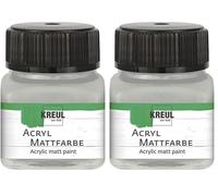 KREUL Acrylic matt, Creamy Opaque, Quick-Drying Water-Based Paint, Suitable for Many Different Surfaces, in 20 ml Glass, Silver (Paquete de 2)