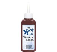 KREUL 42722 - Window Colour marrón oscuro 80 ml, pintura al agua para ventanas, con superficie texturada, para cristales, espejos, azulejos y otras superficies lisas