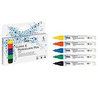 KREUL Hobby line, Pluma de Cristal, 5 unidades, (amarillo, azul, rojo, verde y negro), (42650)