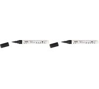 KREUL Javana 90618 Textile Art Marker Black with Universal Brush Tip Approx. 1-3 mm Brilliant Fabric Pen for Light Fabrics (Paquete de 2)