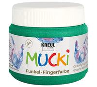 KREUL Pintura para Dedos Mucki 23123 – Verde Esmeralda, Brillante, a base de agua, 150 ml