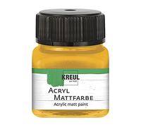 KREUL Pintura acrílica Mate, cremosa, de Secado rápido, a Base de Agua, Adecuada para Muchas Superficies Diferentes, en Vidrio de 20 ml, Amarillo Dorado, 20