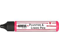 Kreul Pluster & Liner Pen Neon Pink, Under Blacklight Glowing Pluster Colour, 3D Decorative Effects by Flushing in The Oven, with Iron or Hair Dryer, 29 ml