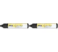 KREUL - Rotulador para Velas, Negro, 29 ml, Punta Fina, Color Con Cera de Abeja para Decorar y Pintar (Paquete de 2)