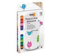 KREUL Set 12 rotuladores FÁCIL PorcelainPen Easy Especial niños, Multicolor, One Size (Hobby Line 16350)