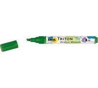 KREUL Triton 17814 Acrylic Marker Edge, Leaf Green, Chisel Tip, Line Width Approx. 1 to 4 mm, Water-Based, Acrylic Marker for Designing Paper, Wood, Stone and Much More