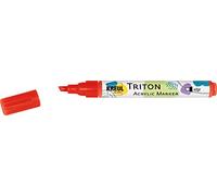 KREUL Triton 17818 Acrylic Marker Edge, Vermilion Red, Chisel Tip, Line Width Approx. 1 to 4 mm, Water-Based, Acrylic Marker for Designing Paper, Wood, Stone and Much More