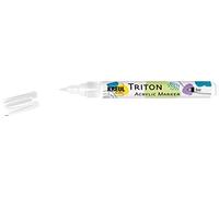 Kreul Triton acrylic marker fine, white, line width approx. 1 to 2 mm, for extra fine finishes, satin finish, high colour intensity, weatherproof on absorbent surfaces