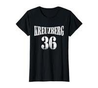 Kreuzberg 36 - Berlín Alemania Barrio Grunge Vintage Camiseta gráfica económica, Mujer, Negro, M