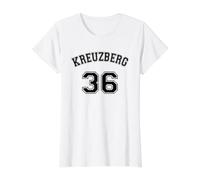 Kreuzberg 36 - Berlín Alemania Barrio Nostalgia Diseño Camiseta gráfica económica, Mujer, Blanco, M