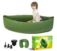 KreyNa Silla sensorial para niños, silla inflable Peapod, juguete sensorial para niños autistas, canoa sensorial de 60 pulgadas con almohada para el cuello, bomba de aire eléctrica, color verde
