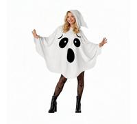 Krfapt Capa de murciélago blanco con capucha para mujer | Bat-Wing Cape Design, One Piece Pullover Style, Reinforced Hood Shape, Flowing Polyester Fabric, Halloween Party Essential